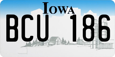 IA license plate BCU186