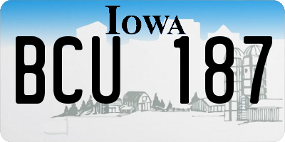 IA license plate BCU187