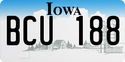 IA license plate BCU188