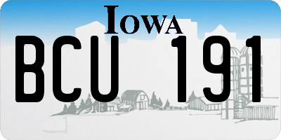 IA license plate BCU191