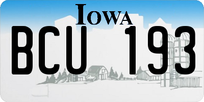 IA license plate BCU193