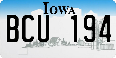 IA license plate BCU194