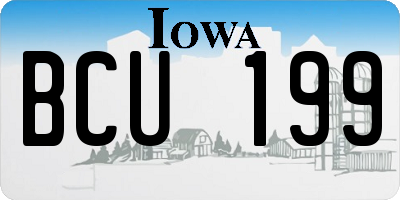 IA license plate BCU199