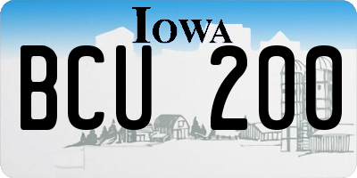 IA license plate BCU200