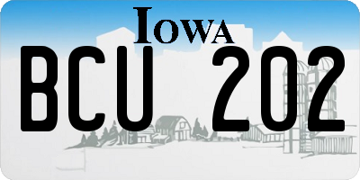 IA license plate BCU202