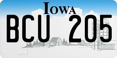IA license plate BCU205
