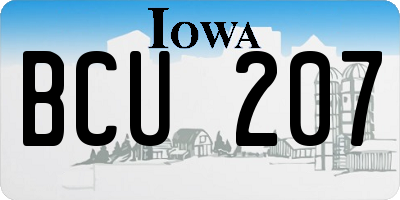IA license plate BCU207
