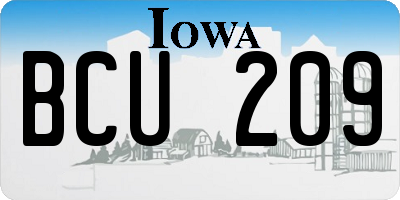 IA license plate BCU209