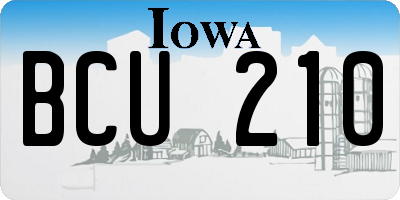 IA license plate BCU210