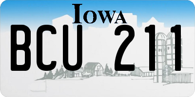 IA license plate BCU211
