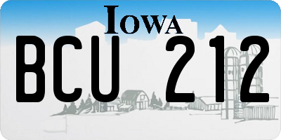 IA license plate BCU212