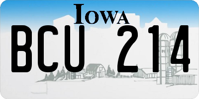 IA license plate BCU214