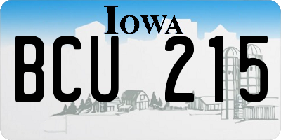 IA license plate BCU215