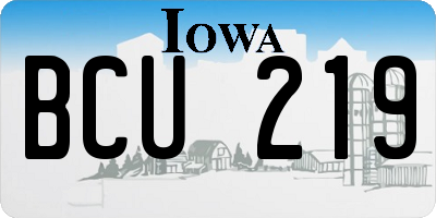 IA license plate BCU219