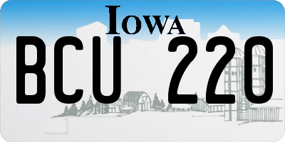 IA license plate BCU220