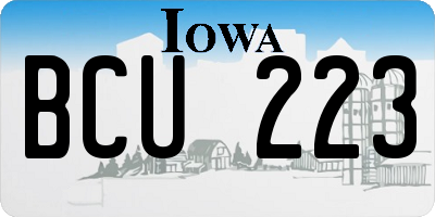IA license plate BCU223