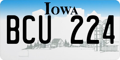 IA license plate BCU224