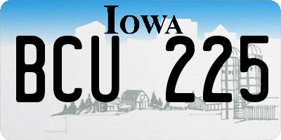 IA license plate BCU225