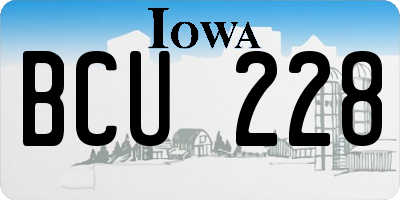 IA license plate BCU228