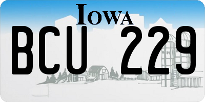 IA license plate BCU229