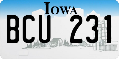 IA license plate BCU231