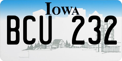 IA license plate BCU232