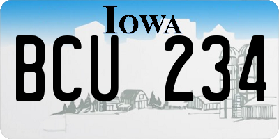 IA license plate BCU234