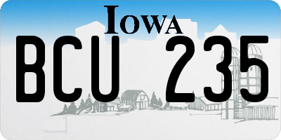 IA license plate BCU235