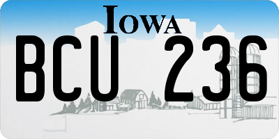 IA license plate BCU236