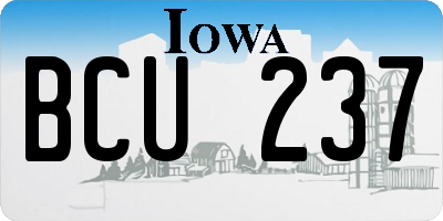 IA license plate BCU237
