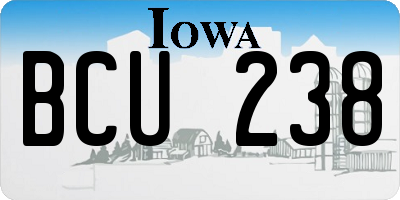 IA license plate BCU238