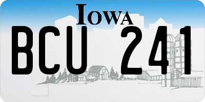 IA license plate BCU241