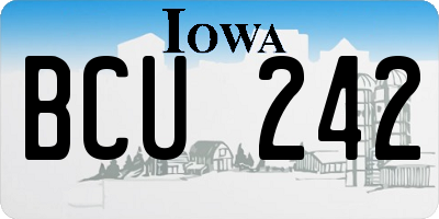IA license plate BCU242