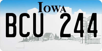 IA license plate BCU244