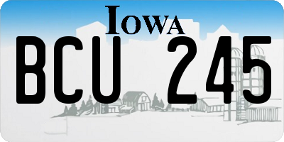 IA license plate BCU245