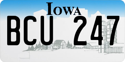 IA license plate BCU247