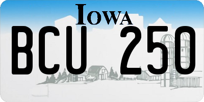 IA license plate BCU250