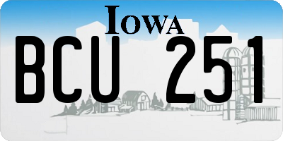 IA license plate BCU251