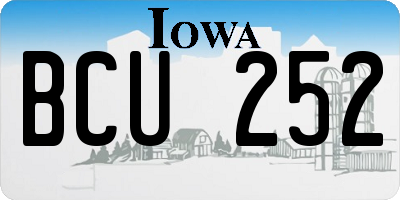 IA license plate BCU252