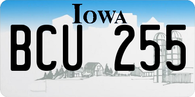 IA license plate BCU255