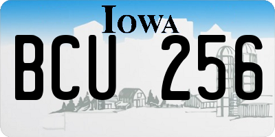 IA license plate BCU256