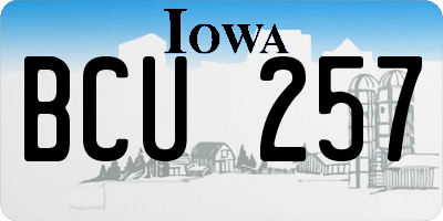 IA license plate BCU257