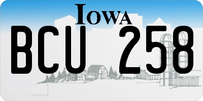 IA license plate BCU258