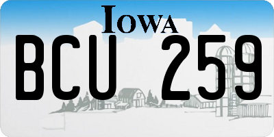 IA license plate BCU259
