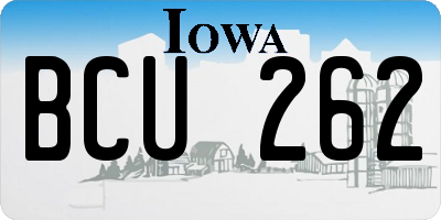 IA license plate BCU262