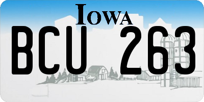 IA license plate BCU263