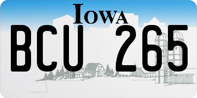 IA license plate BCU265