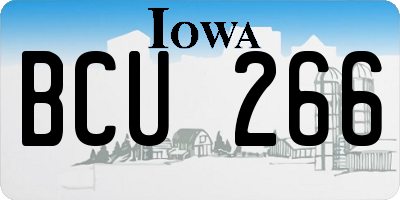 IA license plate BCU266