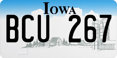 IA license plate BCU267
