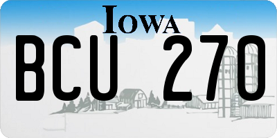 IA license plate BCU270